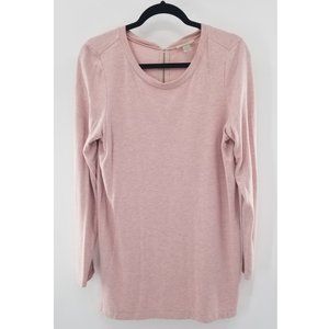 Loft Pink Long Sleeve Tee with Full Zip Back